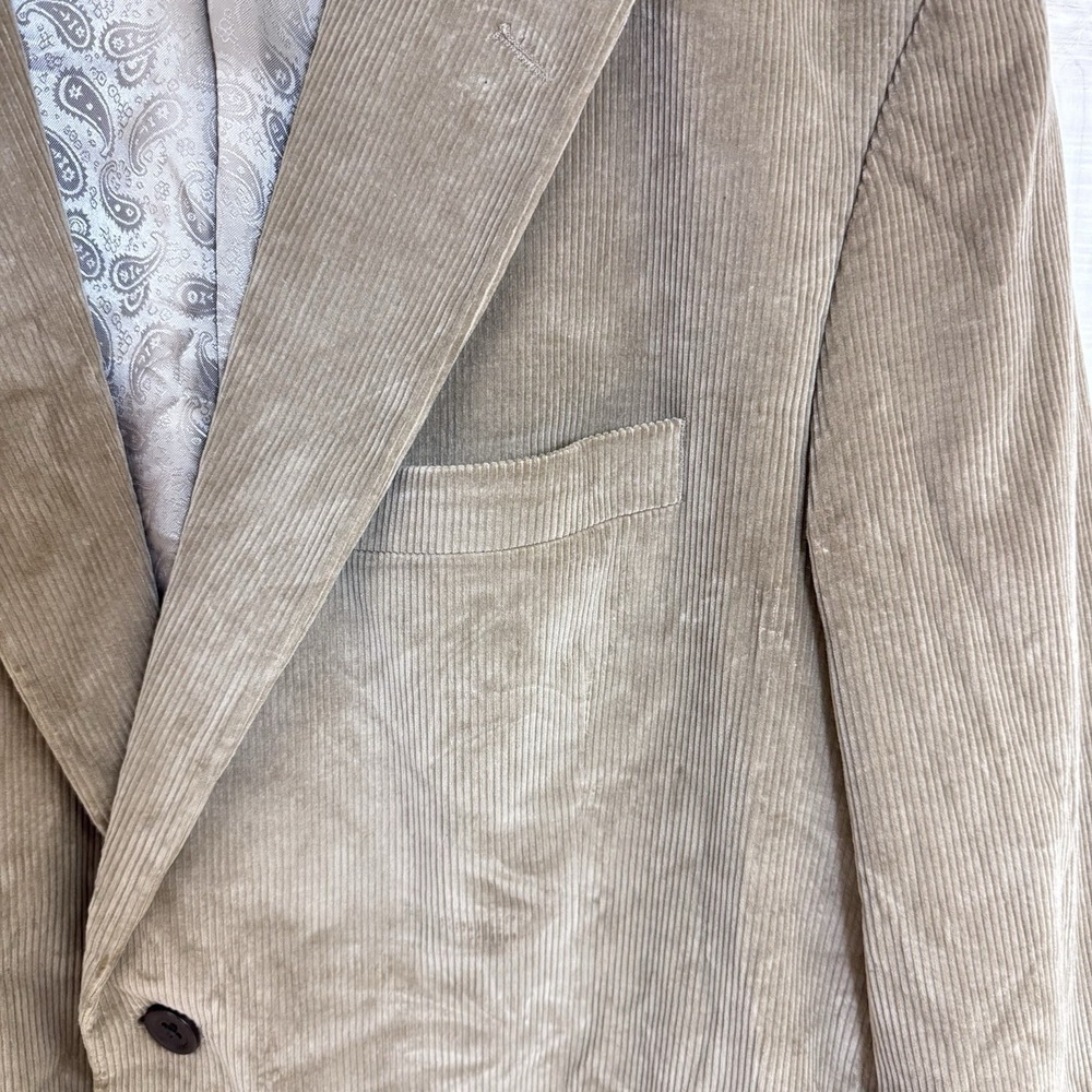 VTG Stafford 44R Men's Blazer Jacket Tan Classic Fit Sport Coat Corduroy Cotton - Picture 6 of 11